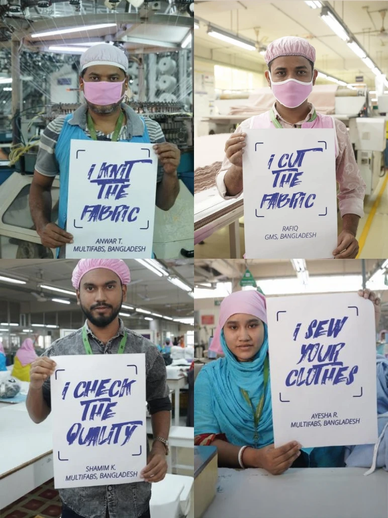 Employees of an ID® partner factory with name badges